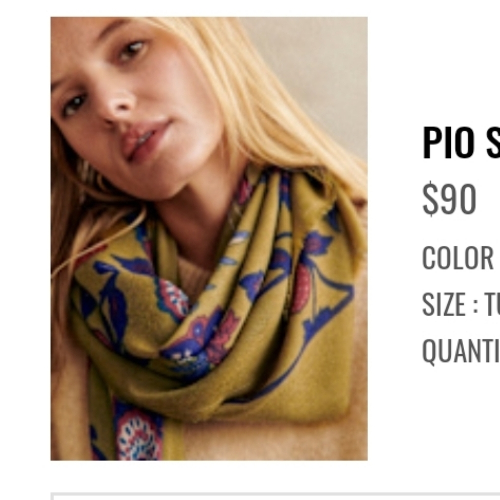 Sezane Pio Scarf Dana Print - Size TU